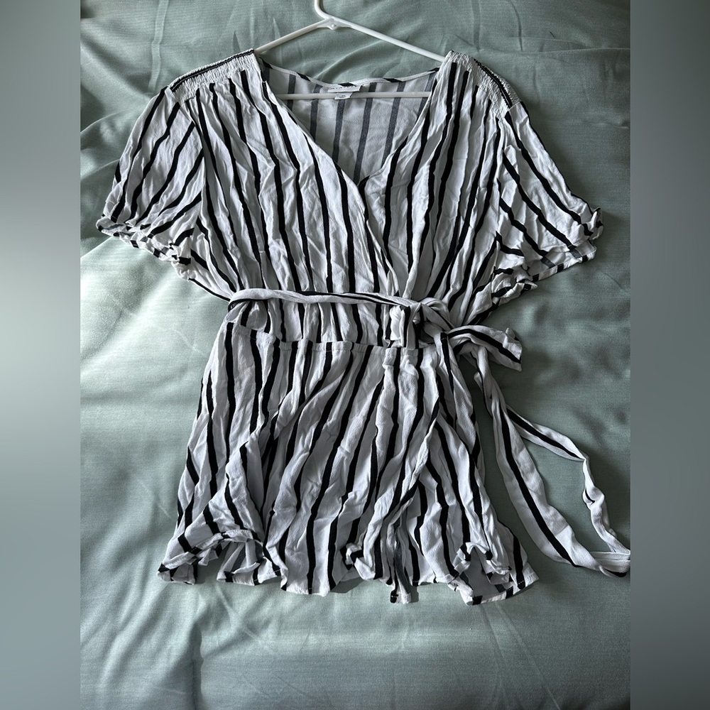 Ava & Viv Faux Wrap Shirt